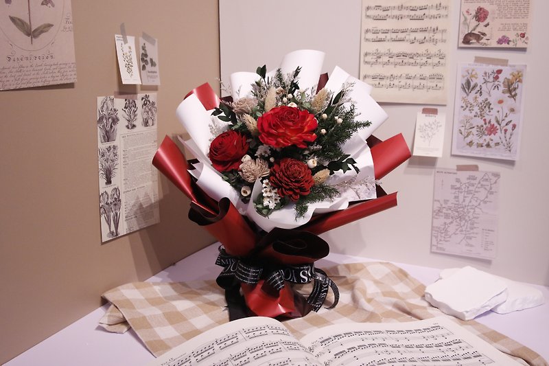 [Medium-sized Sola Bouquet]—Domineering Red Bouquet - Dried Flowers & Bouquets - Plants & Flowers Red