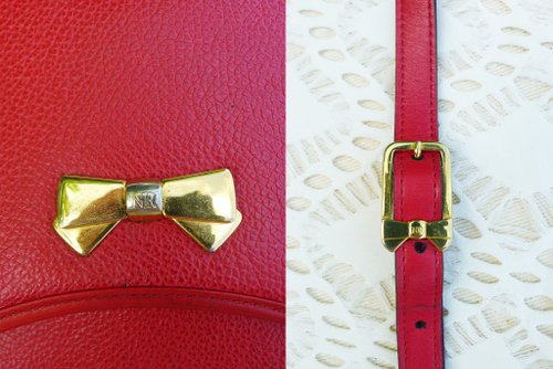 レア 初期 NINA RICCI メタルリボン付きレザーショルダーバッグ 新品未使用 NINA RICCI リボン付きショルダーバッグ ポシェット