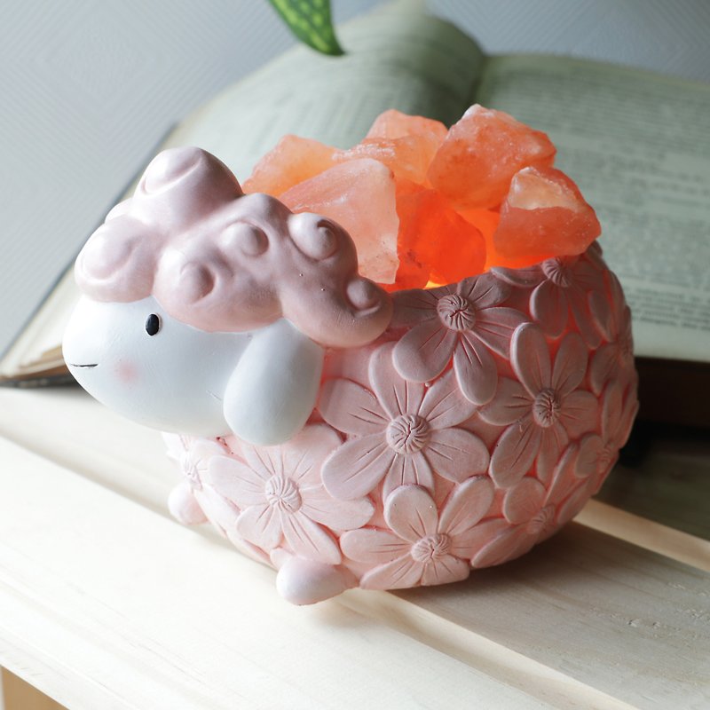 Huanxi Sheep Shaped Salt Lamp - Lighting - Resin Pink