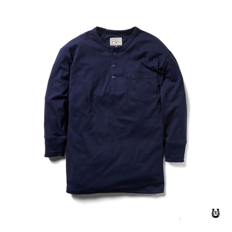 Henley Classic(L) -  深藍Navy - 男 T 恤 - 棉．麻 