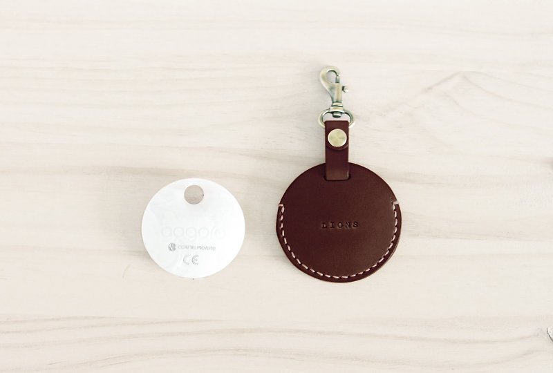 Gogoro 掛鉤鑰匙皮套 | 客製名字 | 深咖啡 - 鑰匙圈/鑰匙包 - 真皮 咖啡色