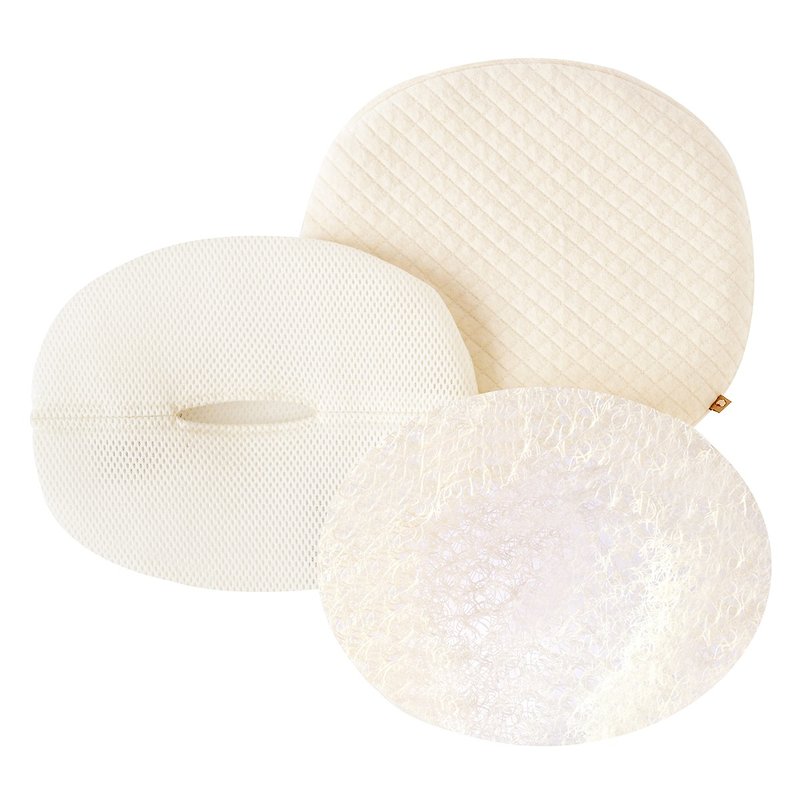 【SISSO有機棉】有機棉3D透氣嬰兒枕 - 嬰兒床墊/睡袋/枕頭 - 棉．麻 白色