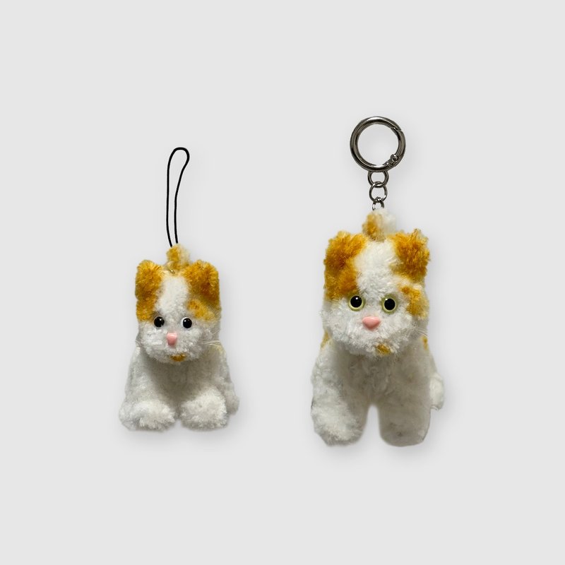 t. cheese tabby cat keyring - 鑰匙圈/鑰匙包 - 壓克力 灰色