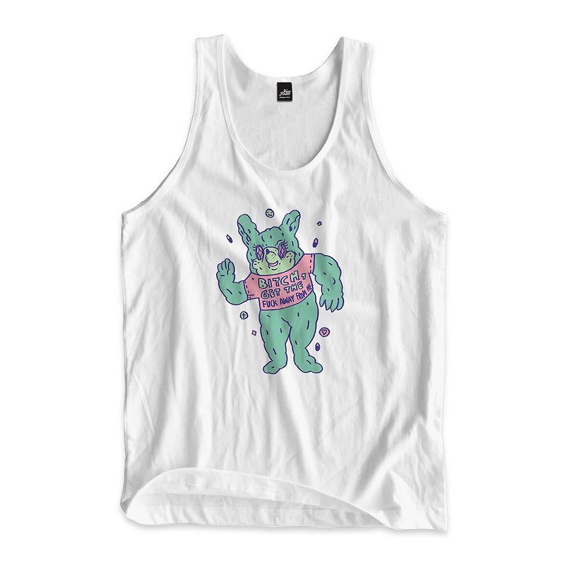 Bitch Roll Rabbit-Vest-3 Colors - เสื้อกั๊กผู้ชาย - ผ้าฝ้าย/ผ้าลินิน สีเทา