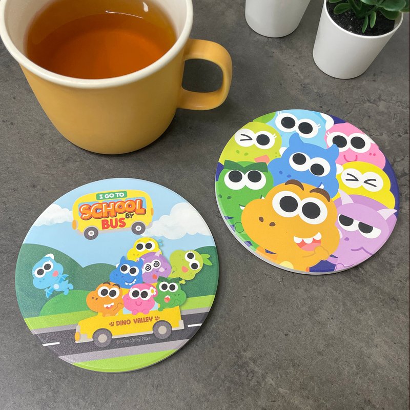 . New models are on the market. Big-eyed little dinosaur Yingge ceramic absorbent coaster - ที่รองแก้ว - ดินเผา หลากหลายสี