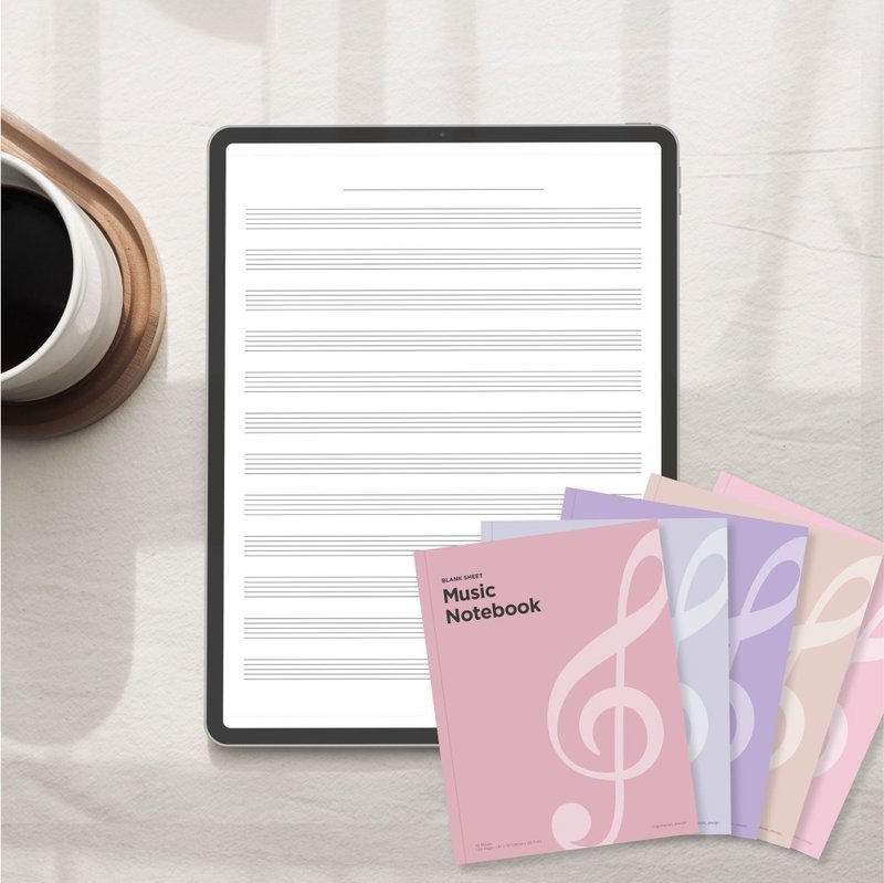 Set of 5 Blank Piano Staff Manuscript Papers – Sheet Music for Musicians - 其他數位設計 - 其他材質 