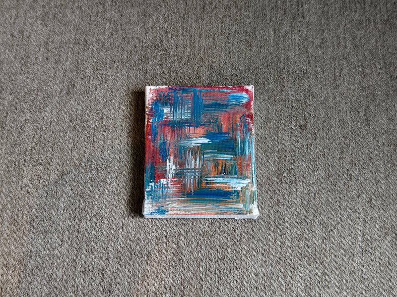 無框畫/壓克力水彩畫/裝飾畫/刷痕畫/抽象畫/迷你掛畫 - 海報/掛畫/掛布 - 棉．麻 