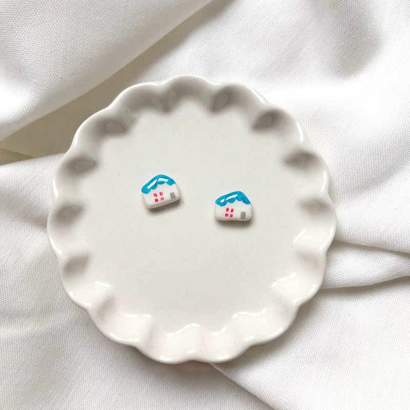 Cute Ear Hut Series-Hand-made/Hand-painted Earring - ต่างหู - วัสดุอื่นๆ หลากหลายสี