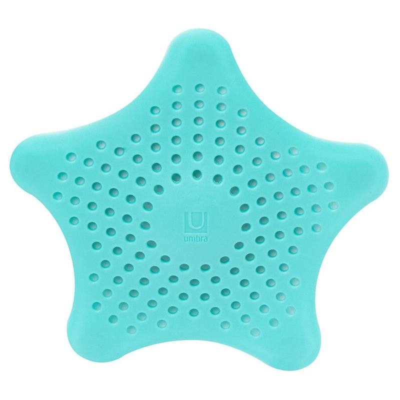 【Umbra】Starfish Sink Strainer (Aqua Blue 15cm) | Drainage Hole - Dish Detergent - Rubber White