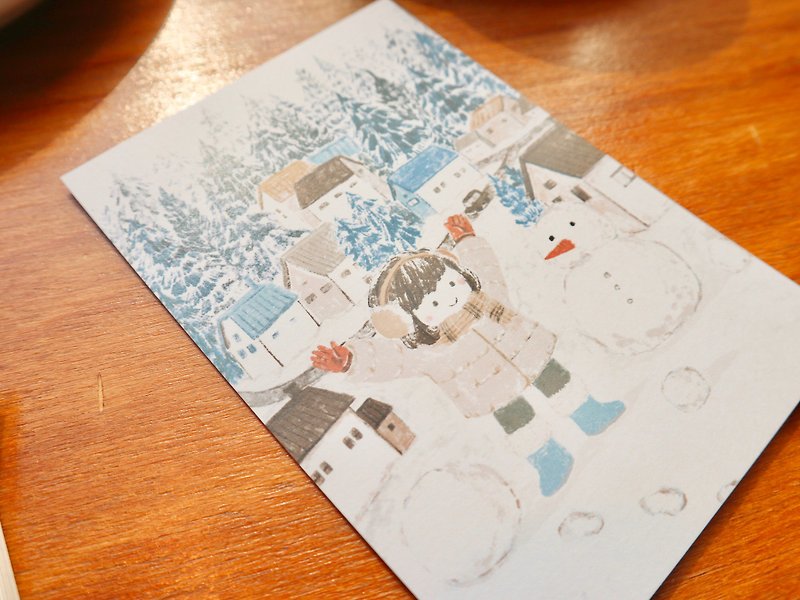 藍色聖誕 雪之國 明信片 - 心意卡/卡片 - 紙 藍色