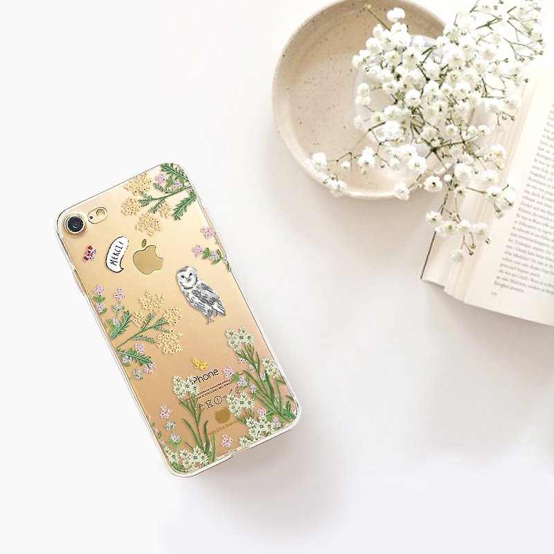 Floral clear phone case LG v30+ iphone 8plus oppo r11s samsung a8+ sony xz premi - Phone Cases - Plastic Blue