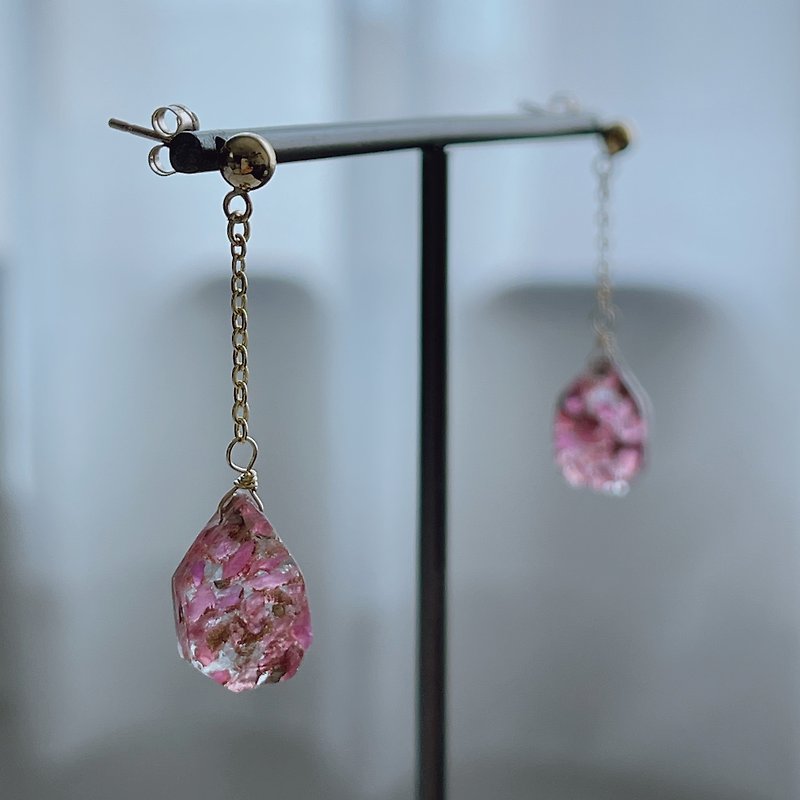 14kgf earrings ruby composite copper - Earrings & Clip-ons - Semi-Precious Stones Red