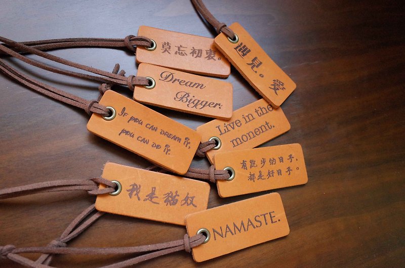 Janice Hsu exclusive order - laser engraving custom small tag - Other - Genuine Leather Orange