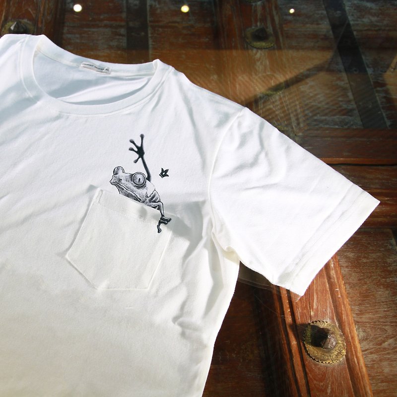 [Pocket Zoo] Frog Prince - Men's T-Shirts & Tops - Cotton & Hemp White