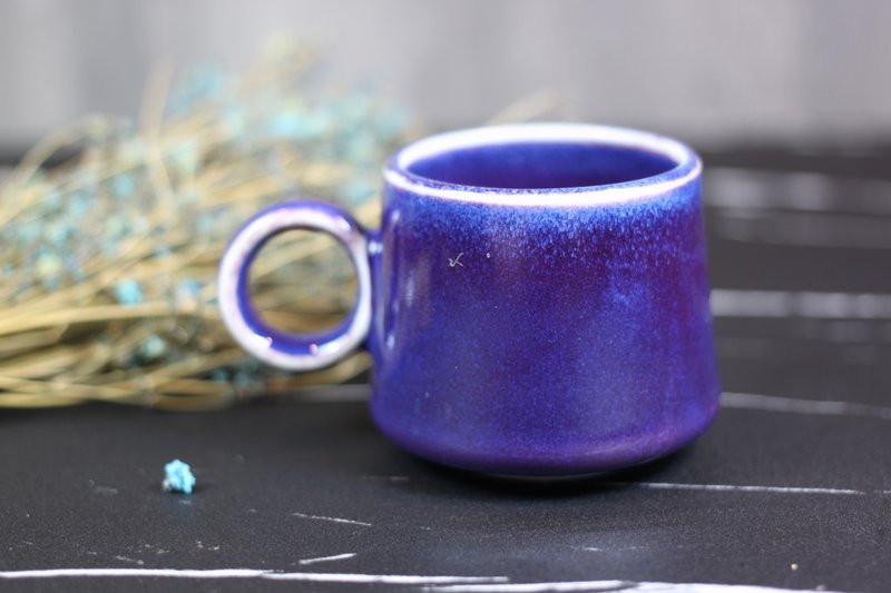 [Christmas Gift Box] Violet Jun Glaze Natural Glaze Small Rim Coffee Sharing Cup 100% Made in Yingge - Teapots & Teacups - Pottery 