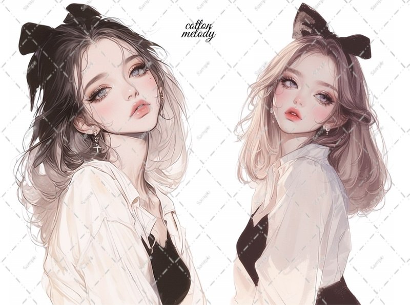original sticker no.2407 人物ステッカー オリジナルステッカー オリジナル人物ステッカー 装飾ステッカー cotton melody - 貼紙 - 紙 