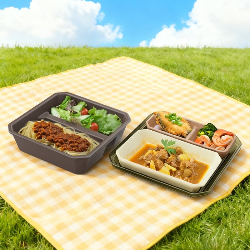 【哩皿生活】C-Bento 潔晶餐盒 耐高溫 可微波 多格便當盒 餐盒 - 便當盒/食物袋 - 環保材質 多色