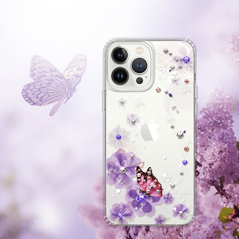 iPhone 13全系列 水晶彩鑽防震雙料手機殼-迷情蝶戀 - 手機殼/手機套 - 其他材質 多色