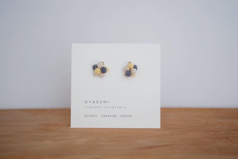 awa-tsubu #2 - 耳環/耳夾/耳骨夾 - 繡線 