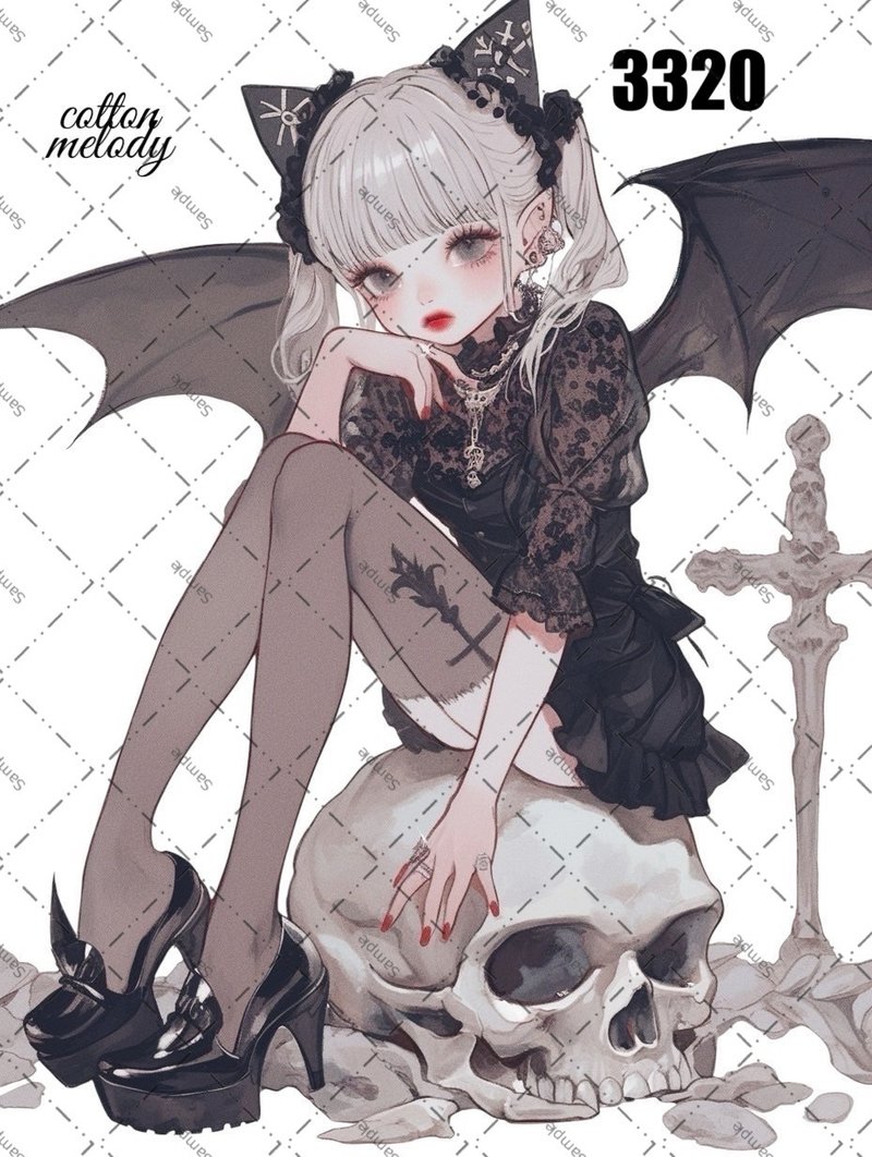 original sticker no.3320 人物ステッカー オリジナルステッカー オリジナル人物ステッカー 装飾ステッカー cotton melody - 貼紙 - 紙 
