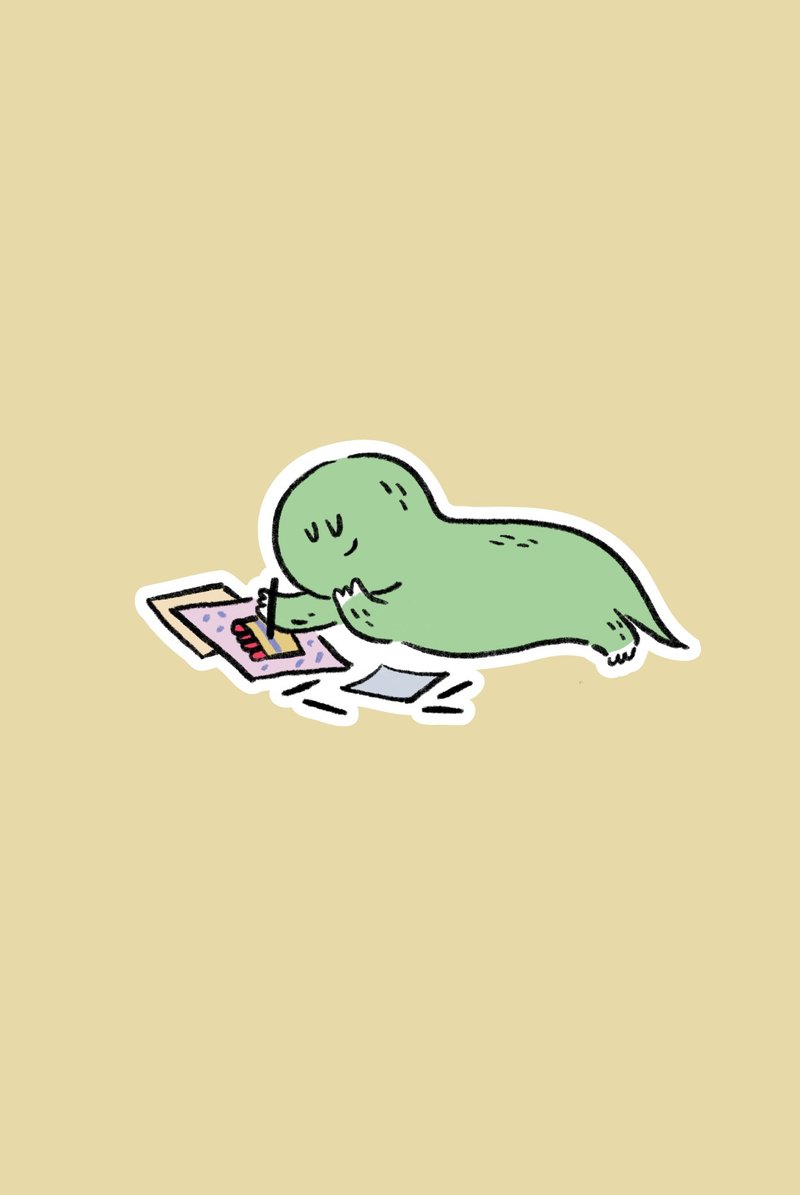 Jurawrsic Die-Cut Waterproof PVC Sticker – Birthday Card, Drawing, Greeting Card - 貼紙 - 紙 紫色