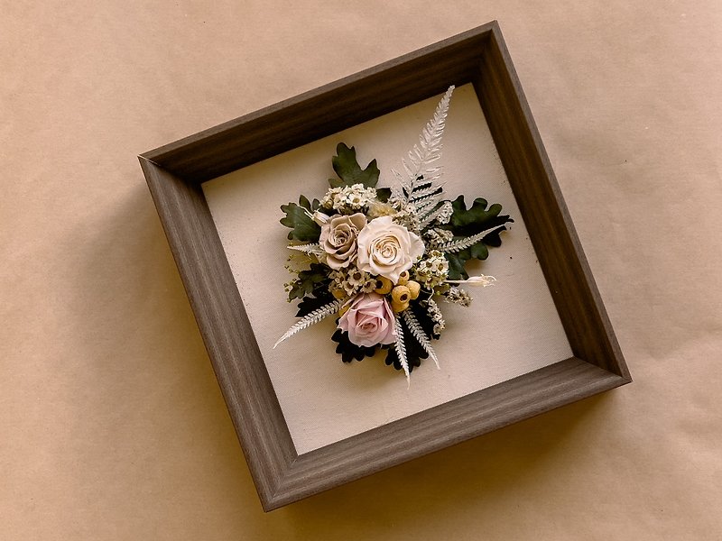 Can stand/hang slowly cloth covered small picture frame - Dried Flowers & Bouquets - Plants & Flowers Multicolor