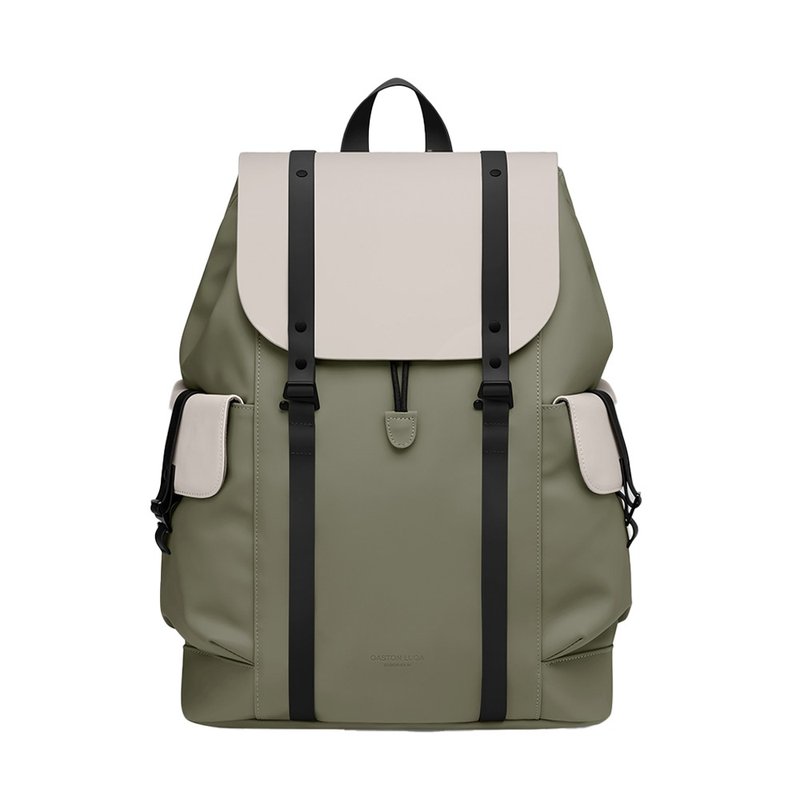 GASTON LUGA Splash Utility 16吋後背包 - 奶油白x鼠尾草綠 - 後背包/背包/書包 - 其他材質 卡其色