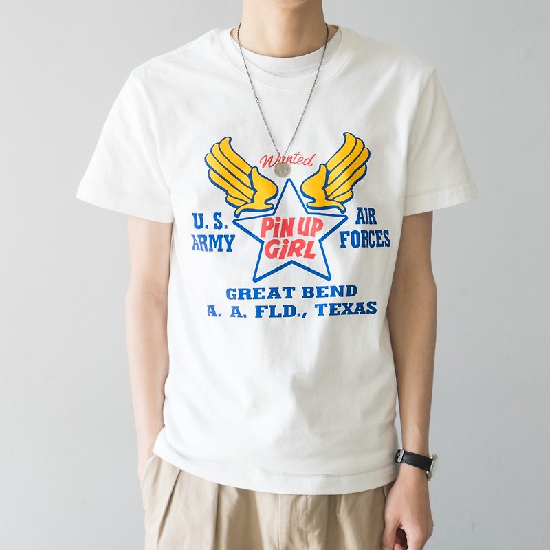 Summer Japanese with cotton round neck short-sleeved TEE shirt American retro casual Ami - เสื้อยืดผู้ชาย - ผ้าฝ้าย/ผ้าลินิน ขาว