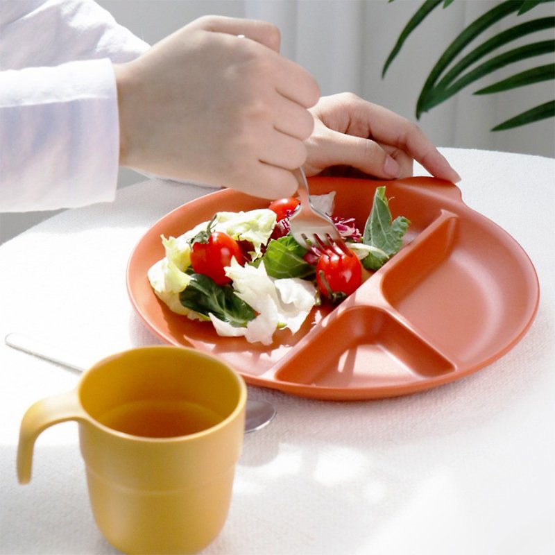 【迅速発送】韓国ナインウェア フォレストシリーズ 3コンパートメントディナープレート 2枚セット - 皿・プレート - プラスチック オレンジ