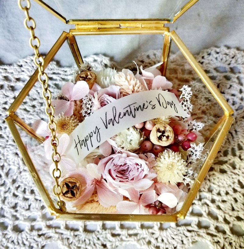 Exclusive-Hexagonal Glass Preserved Flower Box|Dried Flowers|No Withered Flowers|Valentine's Day|Gifts|Customization - Dried Flowers & Bouquets - Plants & Flowers Multicolor