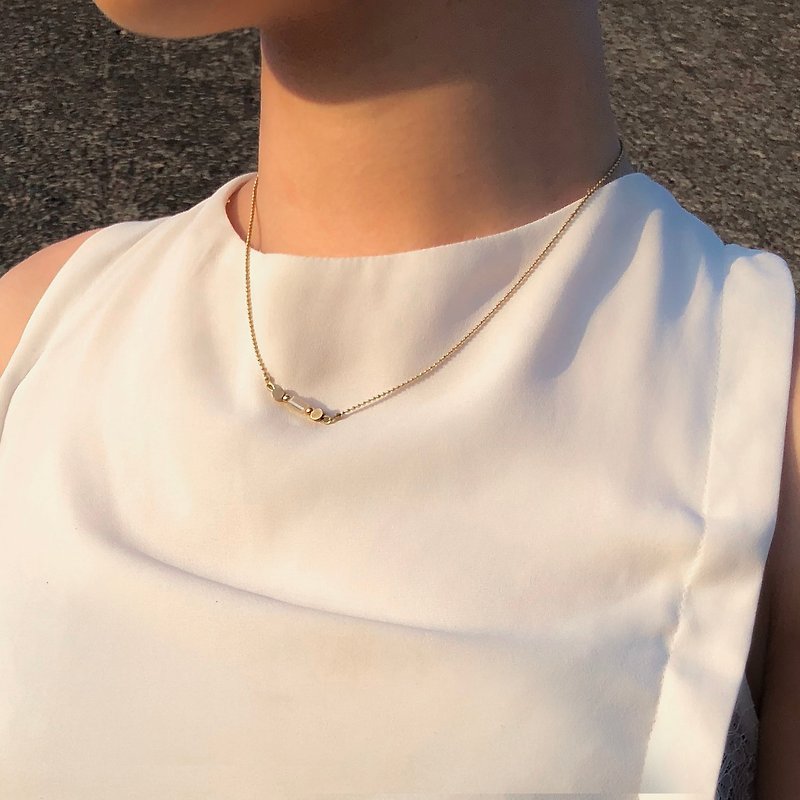 Glass Chain necklace (white) - Chokers - Colored Glass White