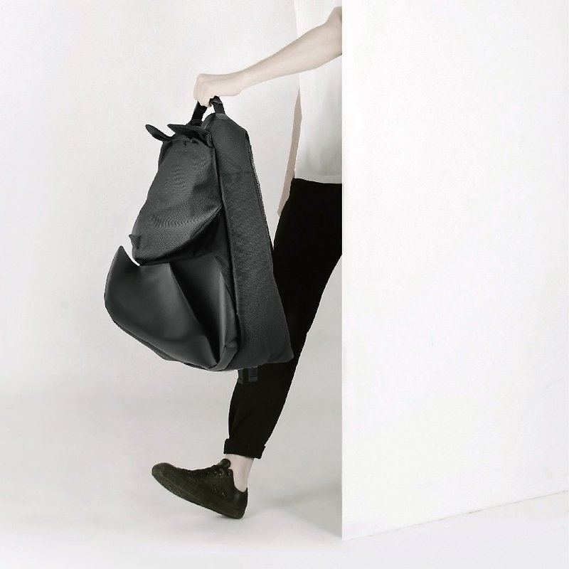 ORIBAGU Origami Bag_Black Rhino Backpack (Small) - Backpacks - Polyester Black