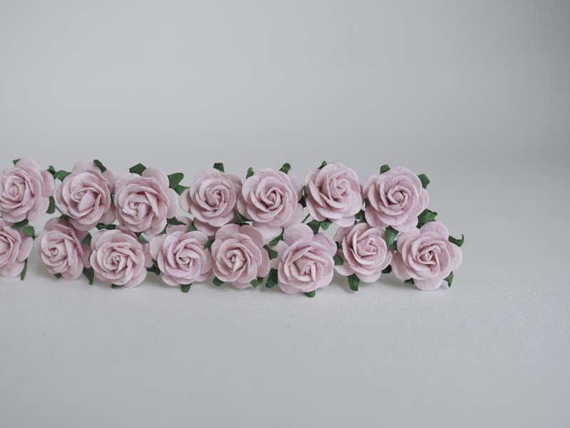 Paper Flower, 50 pcs., DIY supplies, small rose size 2 cm.,medium plum color. - 其他 - 紙 粉紅色