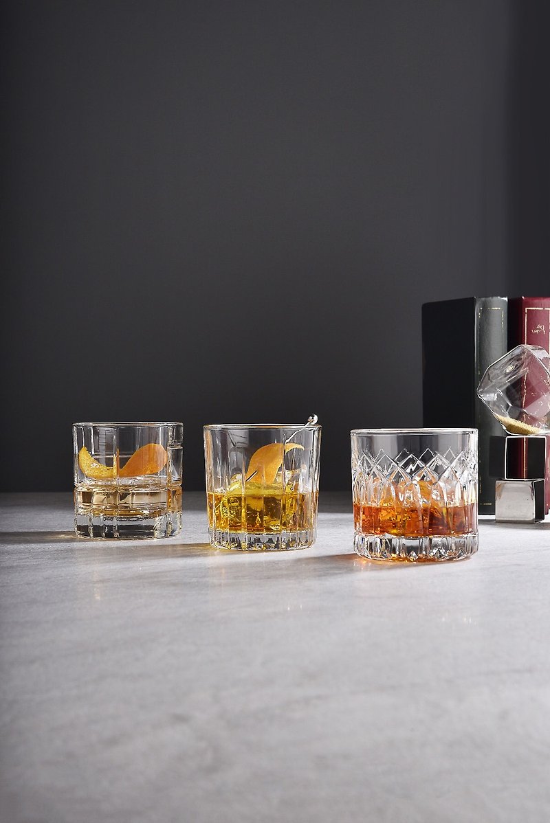 TRAZE 時間藝術 3款 威士忌杯 350cc - 酒杯/酒器 - 玻璃 白色