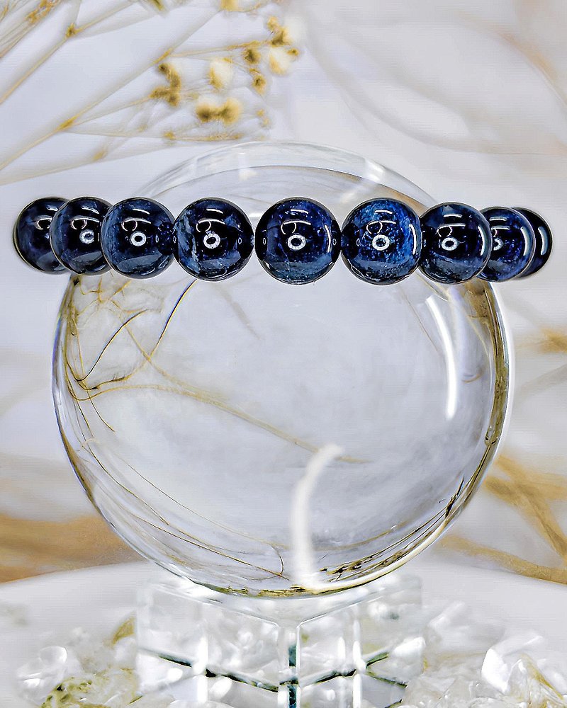 [Indigo Tourmaline] Natural Indigo Stone Bracelet - สร้อยข้อมือ - คริสตัล สีน้ำเงิน