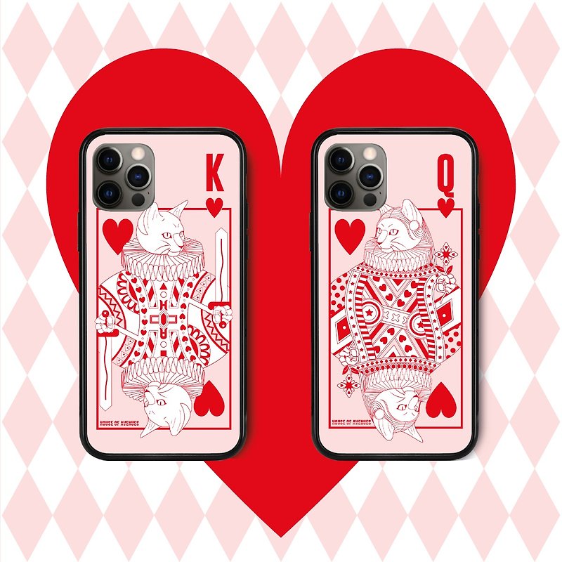| HOA original design mobile phone case | Poker Cat Valentine's Day Series | STYLE GH | - Phone Cases - Plastic Pink
