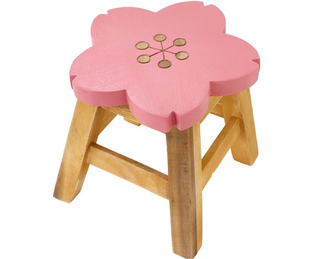 予約販売】タイの手作り花型の小さな木製椅子 - ショップ Moonstar