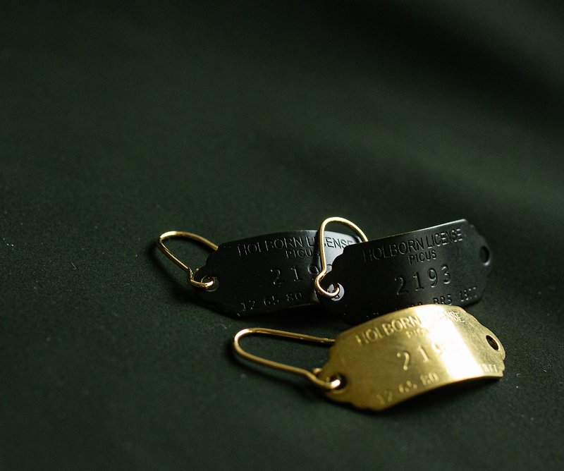 日本PICUS 純黃銅古董掛牌耳環 - 耳環/耳夾 - 銅/黃銅 金色