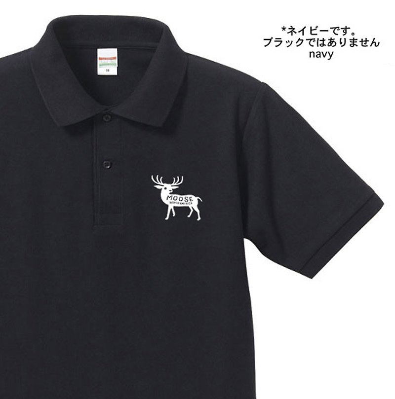 moose polo shirt [made-to-order product] - Women's Tops - Cotton & Hemp Blue