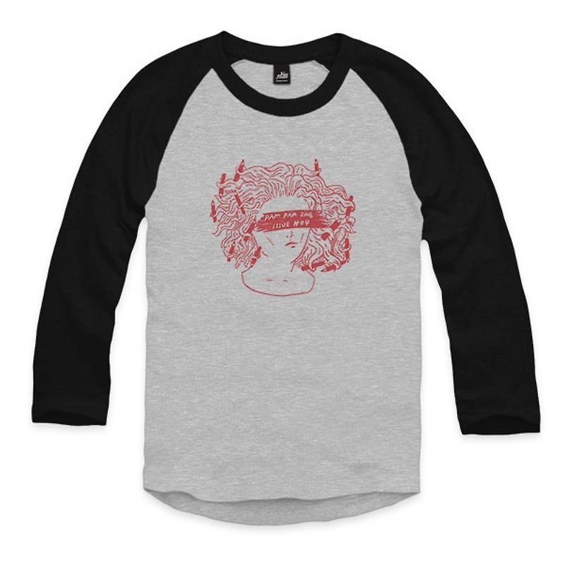 Pencil Dussa-Pink-Grey/Black-3/4 Sleeve Baseball T-Shirt - Men's T-Shirts & Tops - Cotton & Hemp Gray