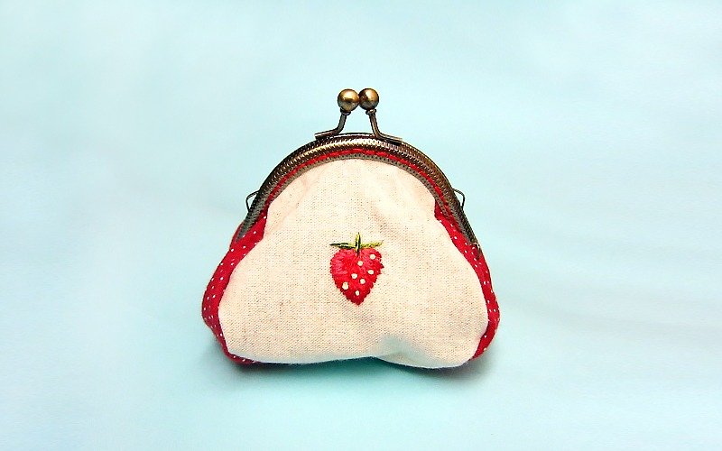100% PURE fruits fruit export gold package / Strawberry 1 - Coin Purses - Thread Red