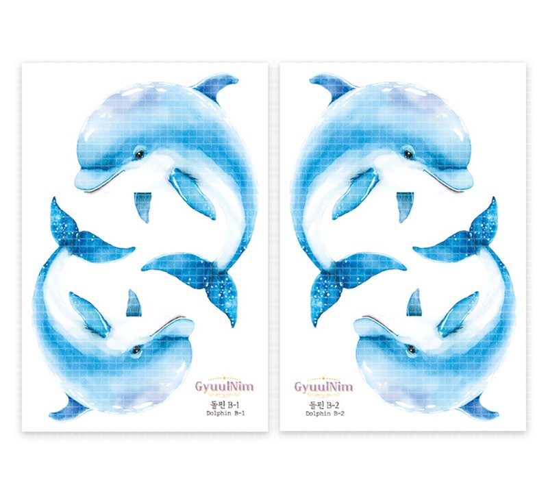 Dolphin sticker(B type) - 貼紙 - 紙 