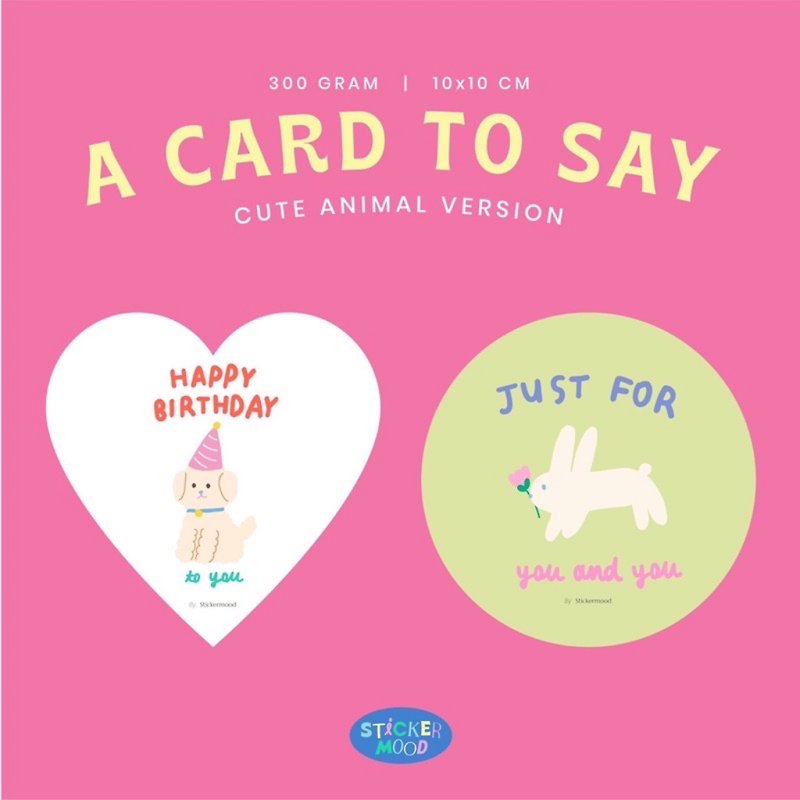A card to say cute animal version ( HBD, just for you card ) - 卡片/明信片 - 紙 