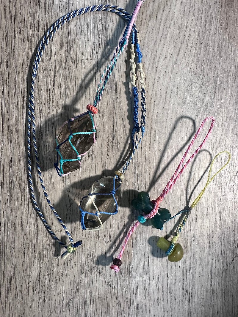 crystal Wax thread weaving - Necklaces - Gemstone Multicolor