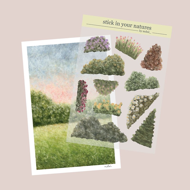 กระดาษ การ์ด/โปสการ์ด - flower garden - diy postcard