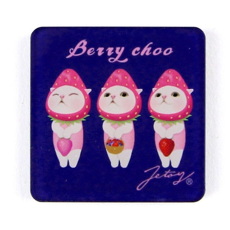 JETOY, Sweet Cat Founder Fridge Cat Magnet (4*4cm)_Berry choo J1707202 - อื่นๆ - อะคริลิค สีม่วง