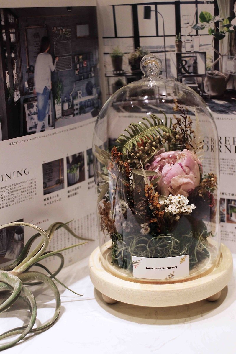Custom Glass Cover Flower - Forest Peony - ของวางตกแต่ง - พืช/ดอกไม้ 