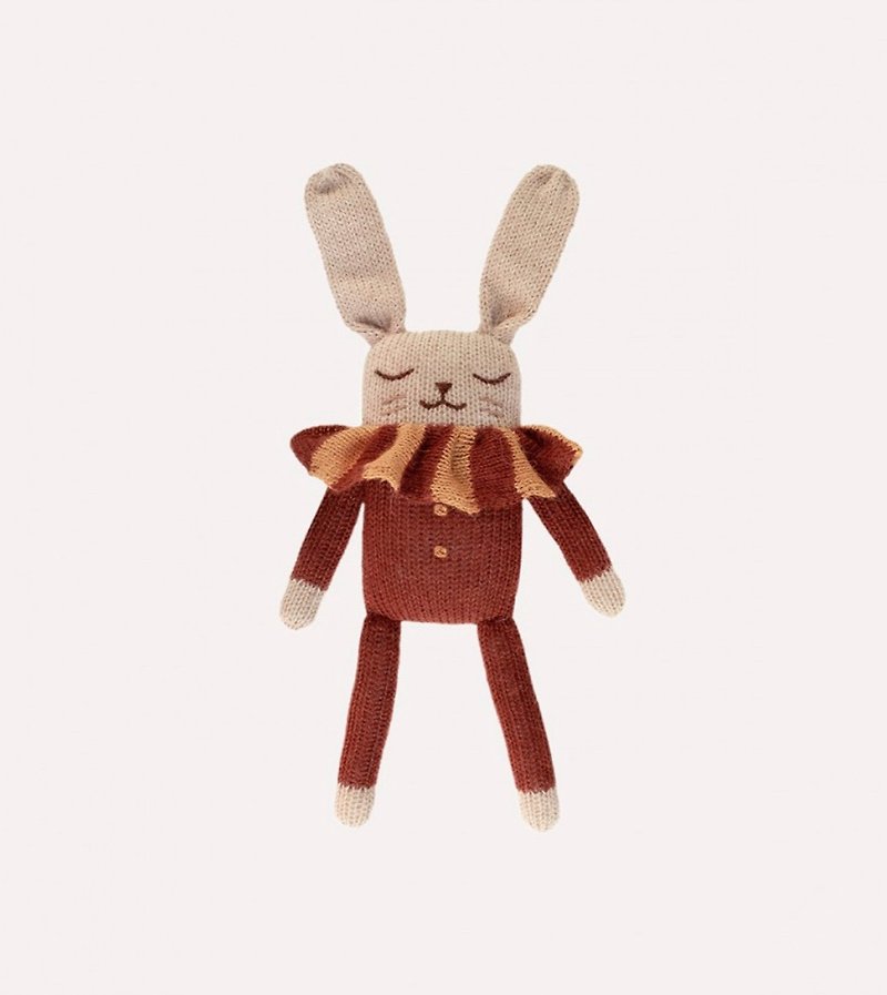 Bunny knit toy / sienna striped collar - 知育玩具・ぬいぐるみ - ウール 