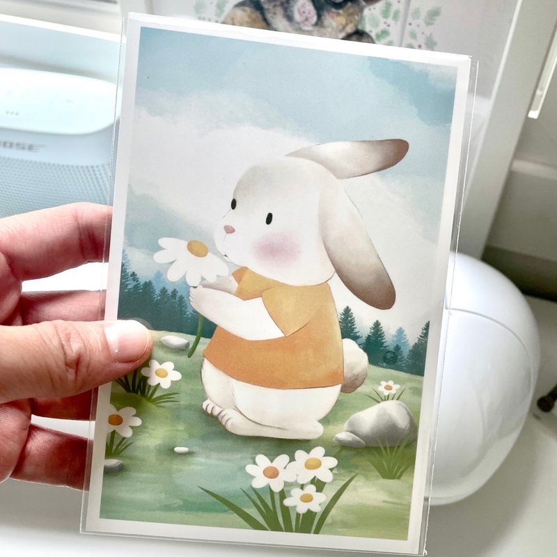 Postcard : Bunny daisy - Cards & Postcards - Paper 