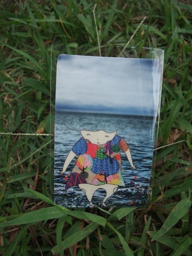 【Sticker】Plant Girl Series の Sowing (Ocean) - Stickers - Waterproof Material Blue